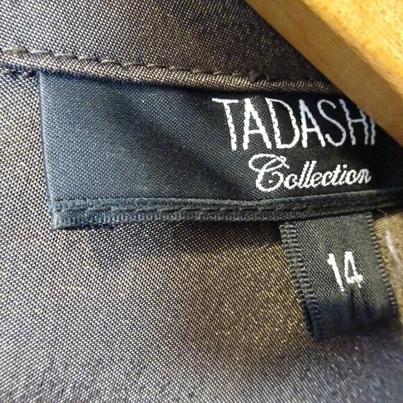 TADASHI COLLECTION Brown Taffeta Jacket Size 14 Formal Occasion Party - Picture 5 of 7